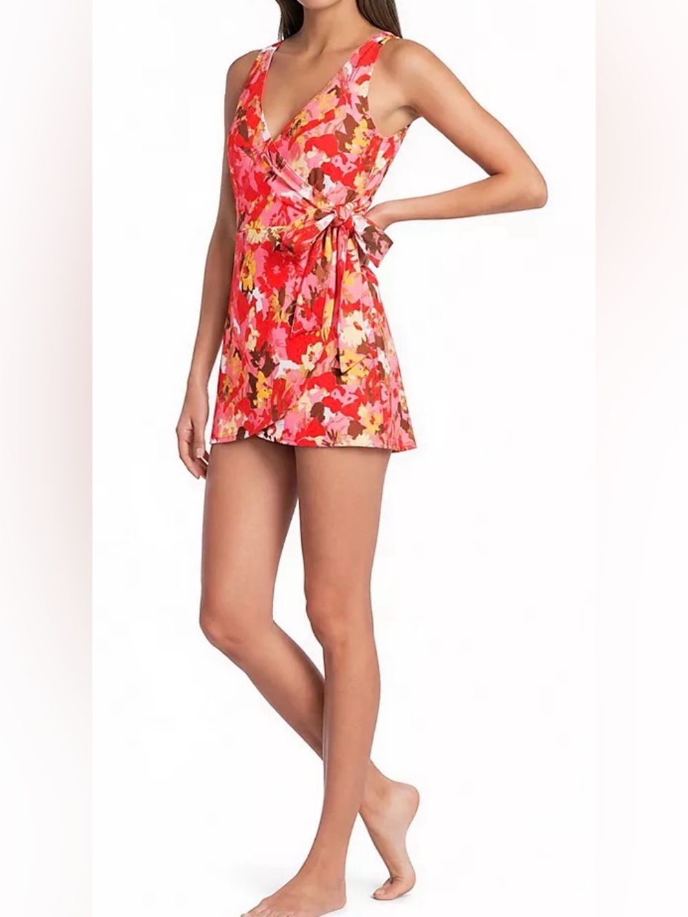Lands End Side Tie Swimdress Swimsuit
